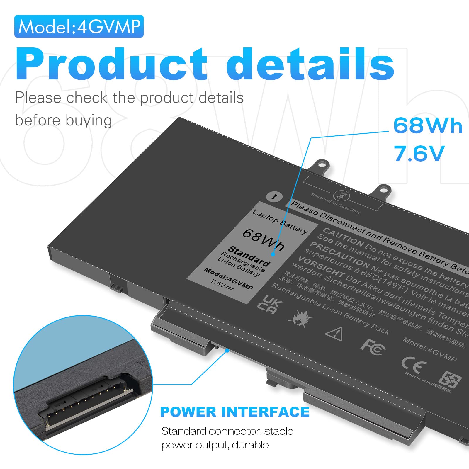 Amazon.com: 4GVMP Laptop Battery for Dell Latitude 5400 5410 5500